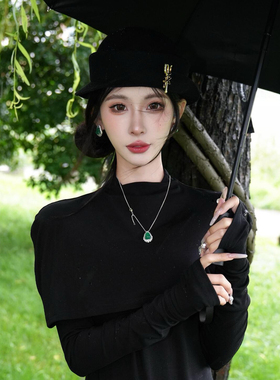 八茜儿同款！留洋千金郁金香黑色澳毛礼帽女秋冬优雅贵妇渔夫帽子