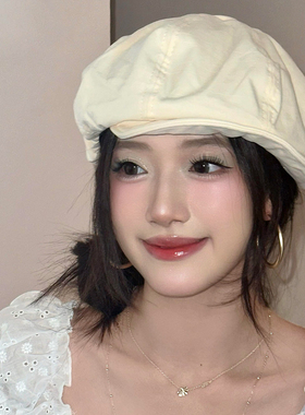 日系复古贝雷帽女春夏文艺百搭报童帽云朵八角帽休闲街头画家帽子