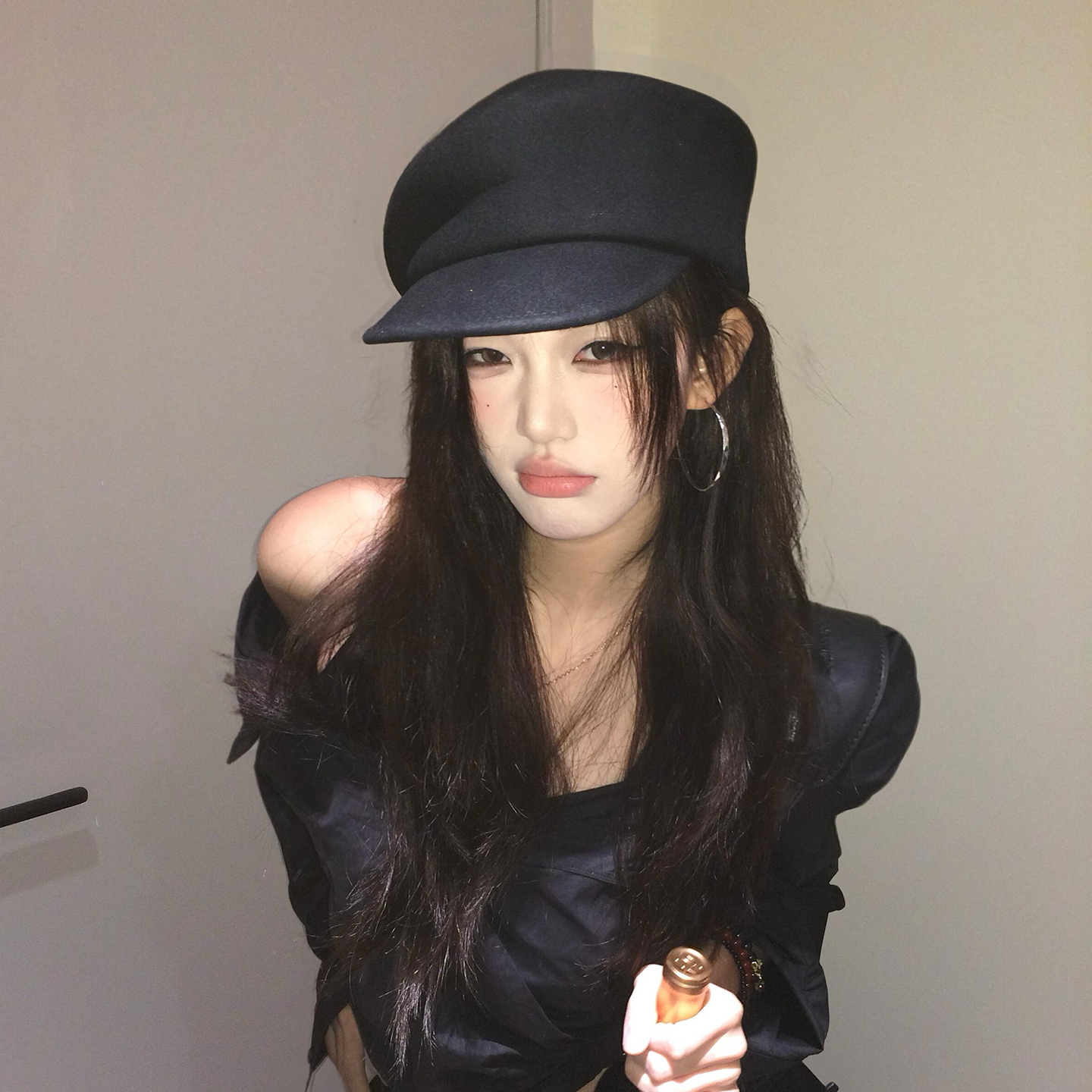 fever同款澳洲羊毛呢报童帽子女冬大头围显脸小贝雷帽八角画家帽