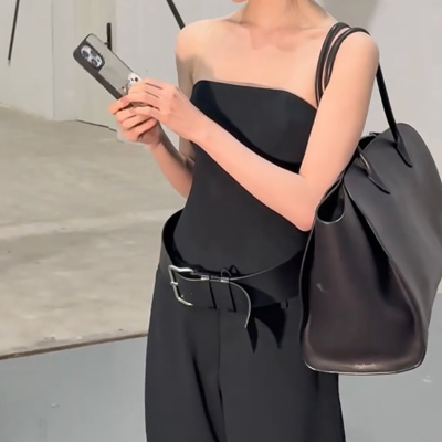 易梦玲同款黑色宽边银扣腰带女连衣裙牛仔裤简约时尚百搭皮带腰封