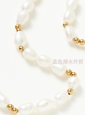 AS-SS-017 贵货 镀18k真金 纯天然淡水珍珠项链 美国大牌 228美金