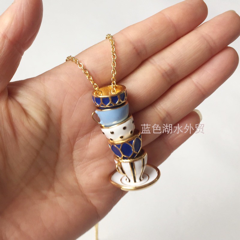 AS-SS-025 绝美精巧 黄铜镀真金珐琅彩!外贸出口美国轻奢原单项链
