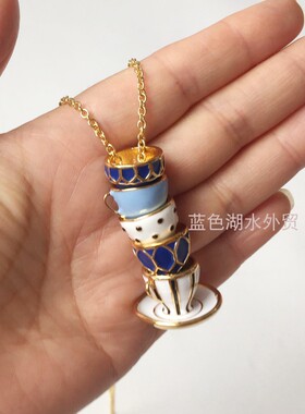 AS-SS-025 绝美精巧 黄铜镀真金珐琅彩!外贸出口美国轻奢原单项链