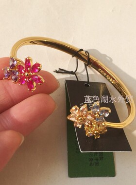 AS-SS-025 超精美 晶莹剔透 镀真金!外贸出口美国原单 打标手镯