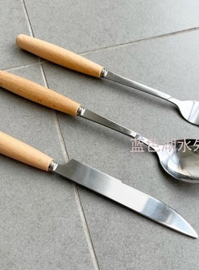 CYGJ-CJ-017 外单超高性价比!外贸出口原单 实木手柄不锈钢刀叉勺