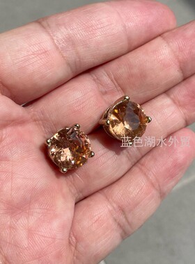 AS-SS-025 绝美祖母绿色闪亮亮!外贸出口原单 仿水晶镶嵌耳饰耳钉