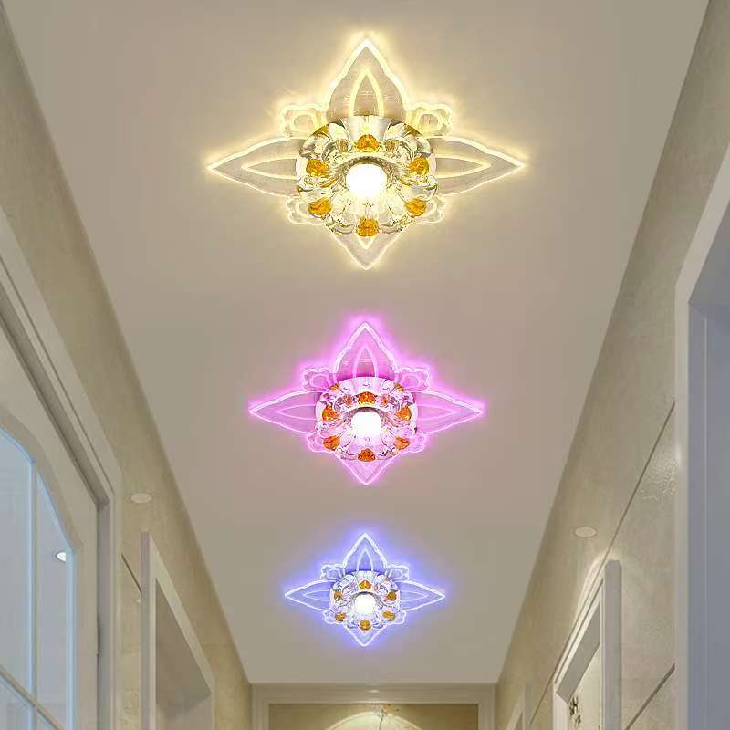 水晶灯LED过道灯走廊灯筒灯入户玄关灯孔灯天花灯门厅射灯吊顶灯