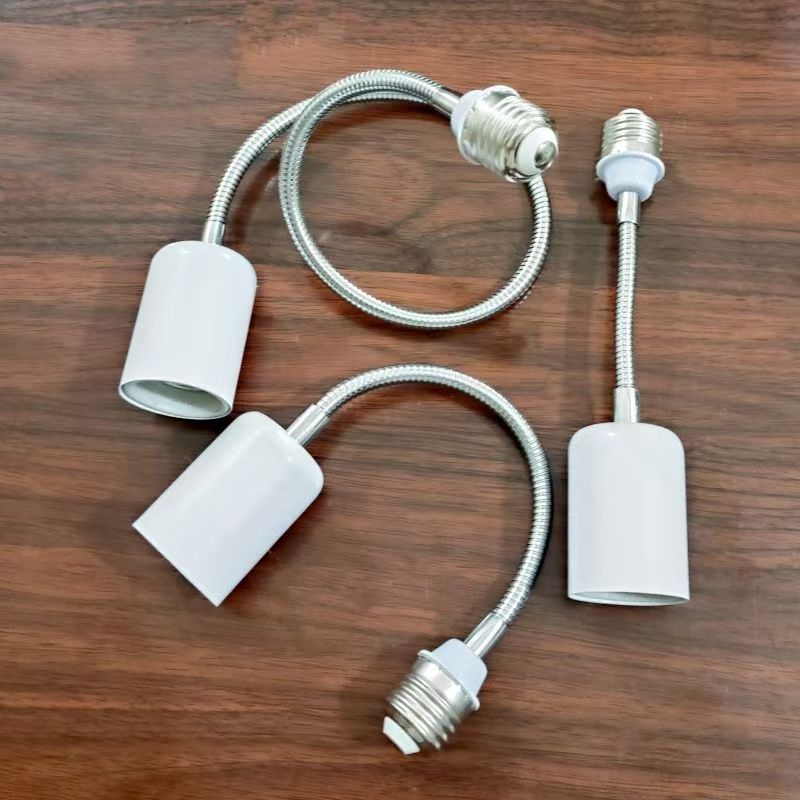 E27转E27螺口万向软管LED灯泡延长灯座带开关加长家用转换延长器