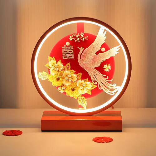婚房床头陪嫁长明灯装饰新娘喜庆台灯新婚礼物送闺蜜结婚高端台灯