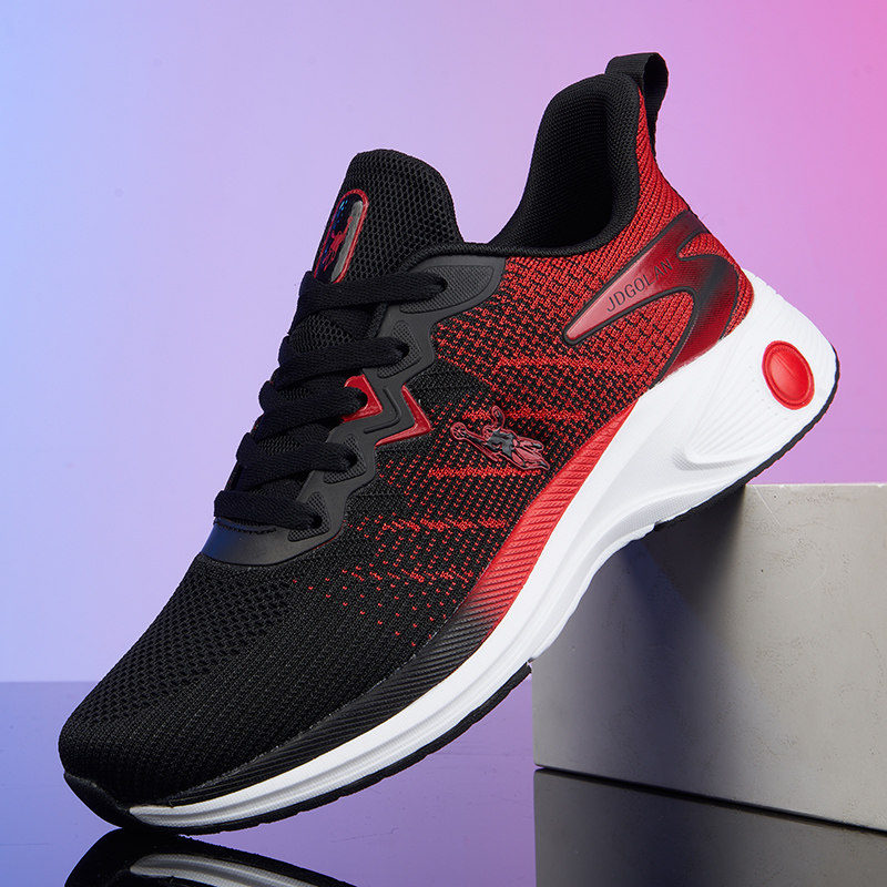 正品乔丹格兰秋冬男鞋2025红色本命年透气网面跑步鞋防臭休闲鞋A6