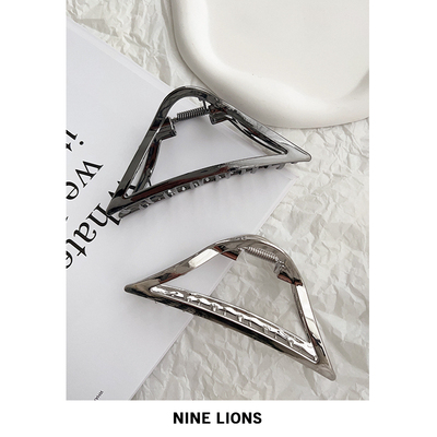 九只狮子抓夹金属ins风鲨鱼夹女
