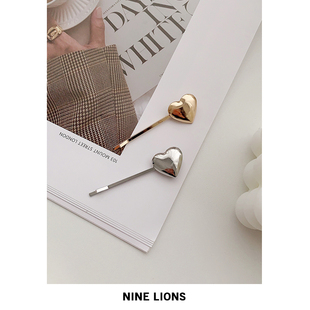 爱心一字夹小众款 饰品 刘海夹复古侧边发卡边夹发饰 Lions Nine