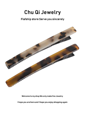 韩国醋酸豹纹发夹女一字复古刘海边夹后脑勺发卡侧边日系夹子头饰