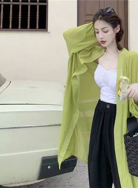 中长款女士沙滩胖MM外搭防晒衣