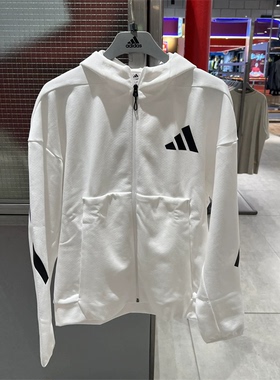 阿迪达斯男子外套2024秋zne连帽针织跑步训练运动休闲夹克 JF2443