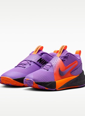 耐克Team Hustle大童篮球鞋新款休闲魔术贴耐磨运动鞋IO9848-500