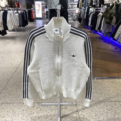 adidas三叶草女子立领拉链夹克