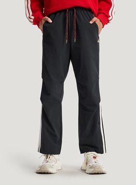 阿迪达斯正品长裤男子2026新款马年拒水梭织直筒运动休闲裤KE4063