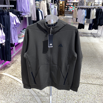 阿迪达斯男子外套2024秋连帽梭织