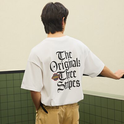 阿迪达斯三叶草男字母短袖T恤