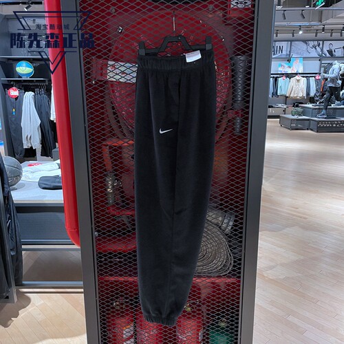 Nike耐克女子长裤2021冬季加绒保暖收口小勾运动休闲裤DD5111-010