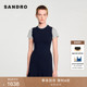 末6折SANDRO2025秋冬新款 女装 法式 季 气质假两件修身 针织连衣裙