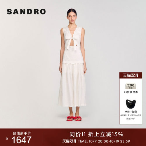 SANDRO女装优雅蝴蝶结连衣裙