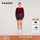 末7折SANDRO2025秋冬新款 女装 法式 季 编织感半开领套头针织衫 上衣