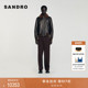 季 羊毛革松紧收腰毛领皮衣外套 法式 末7折SANDRO2025秋冬新款 男装