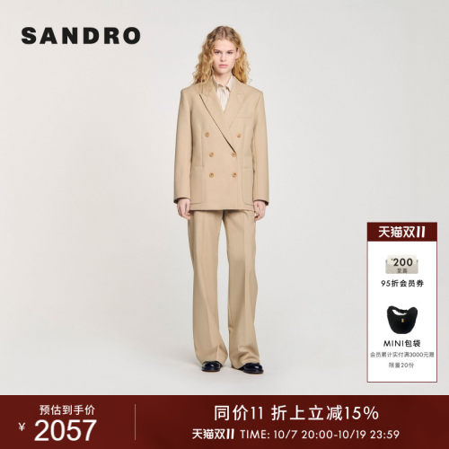 SANDRO女装双排扣西装外套