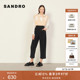 通勤黑色双S纽扣高腰九分锥形休闲裤 SANDRO春夏女装 款 经典 法式