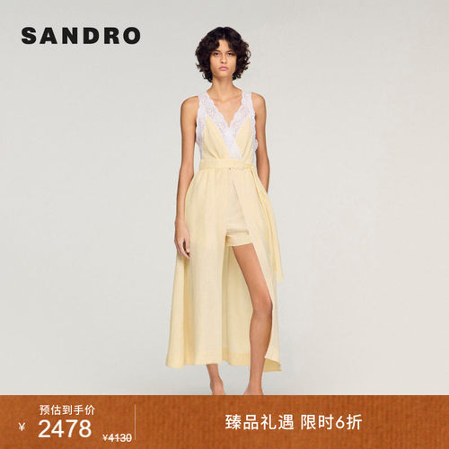 SANDRO蕾丝拼接连衣裙