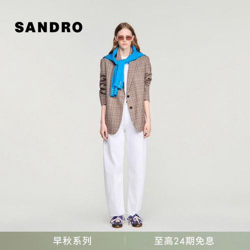 SANDRO经典格纹西装外套