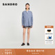 末7折SANDRO2025秋冬新款 女装 法式 季 仿钻复古格纹翻领宽松衬衫