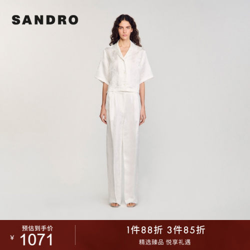 SANDRO女装时尚简约蝴蝶结衬衫