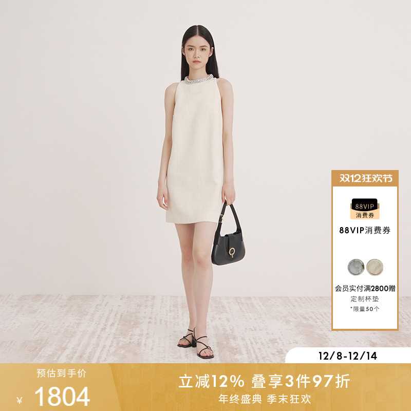 SANDRO无袖直筒短款连衣裙