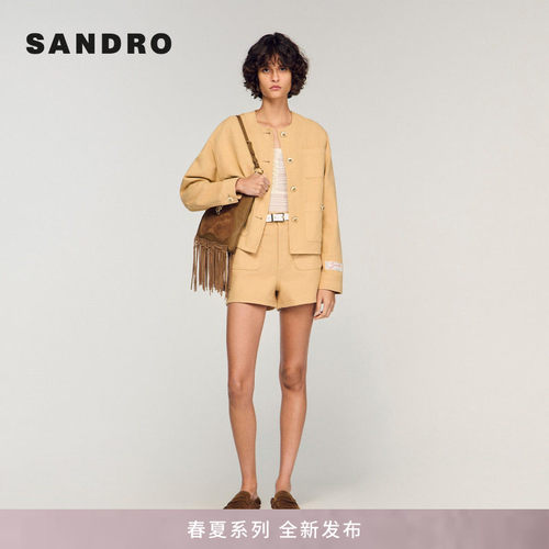 SANDRO落肩袖短款长袖外套