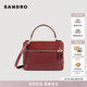 女士法式 新款 牛皮革箱型手提斜挎两用包 首发SANDRO2026春季 新品