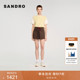 末7折SANDRO博主同款 2025秋冬新款 女装 季 腰部撞色系带压褶裙裤