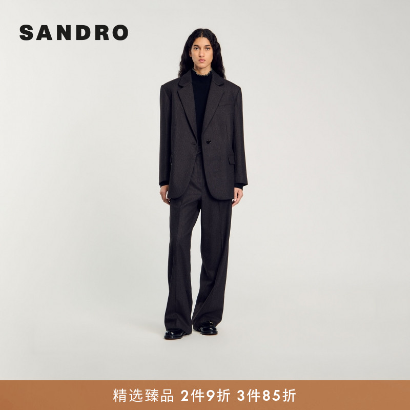 SANDRO平驳领宽松西装外套