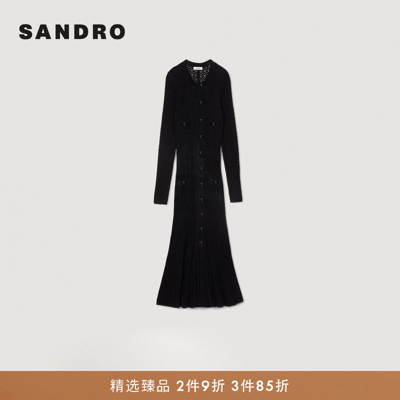 SANDRO法式针织系扣连衣裙