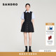 新款 假两件撞色拼接袖 女装 SANDRO2026春季 法式 时尚 领口短款 连衣裙