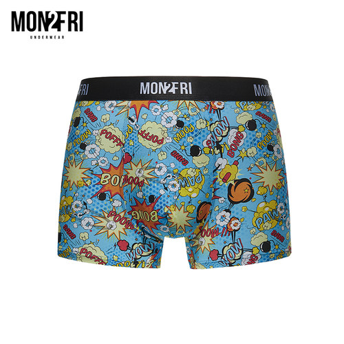 莫代尔弹力手绘图案印花盒装内裤