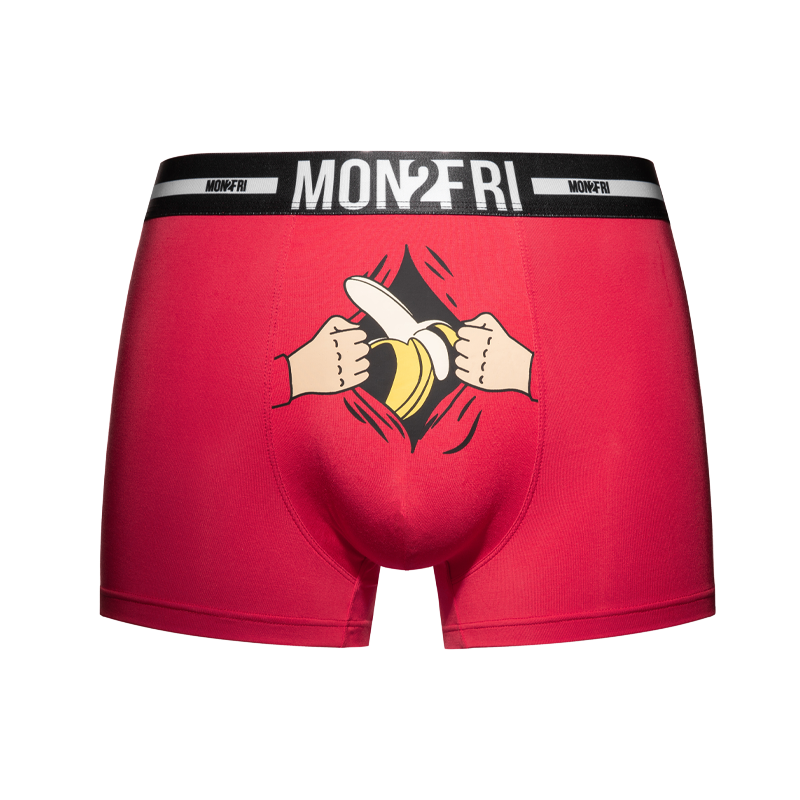 mon2fri男士内裤红色搞怪个性香蕉卡通趣味潮情人节内裤情侣礼物
