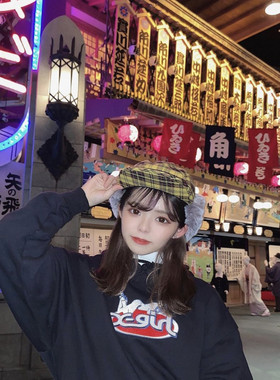 美式日系小众xg字母连帽卫衣女潮ins宽松街头风嘻哈街舞百搭上衣