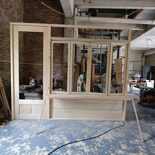 网红实木折叠窗定制咖啡店奶茶店烘焙店专业定制厂家直销