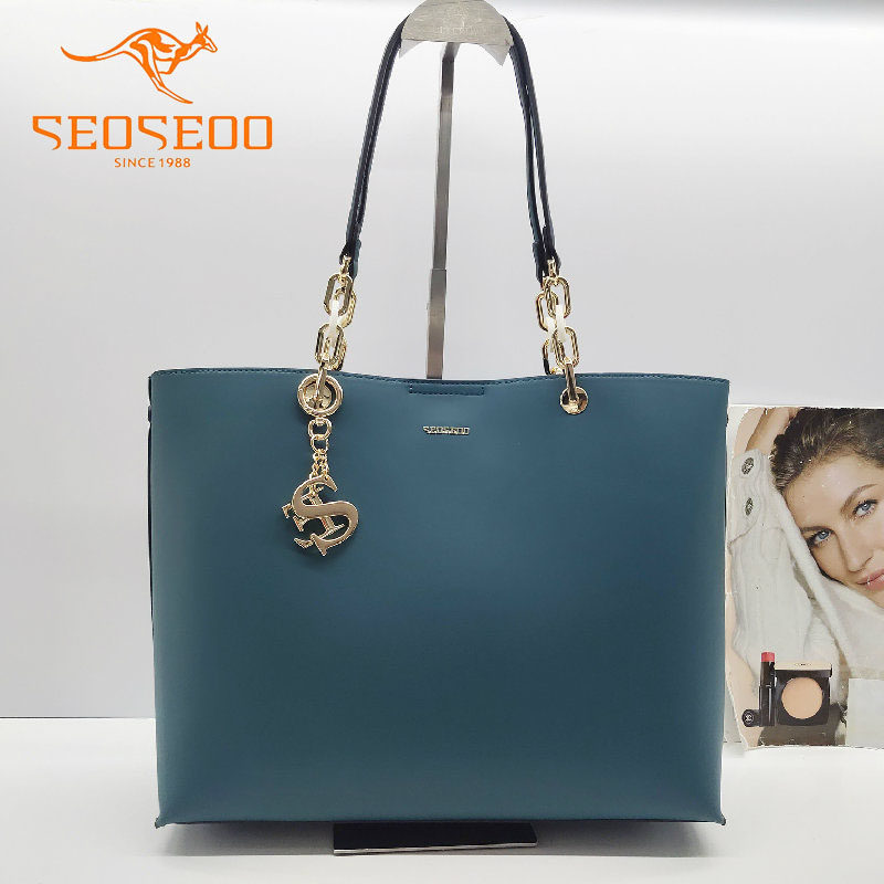 seoseoo/南奥袋鼠女包2023新款欧美牛皮托特包761076休闲潮单肩包