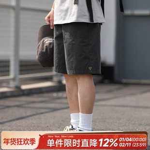 210g嘿马七作日系复古夏季款男士水洗做旧休闲裤户外五分短裤潮牌