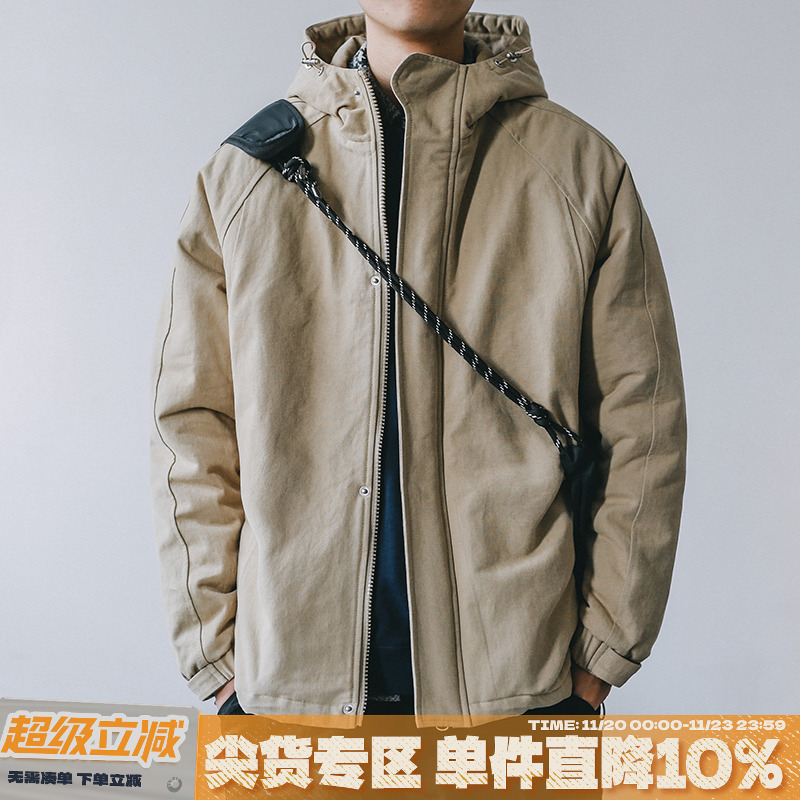 加厚HEEMKIZOO日系冬季保暖工装棉服男装潮休闲情侣新款棉衣外套