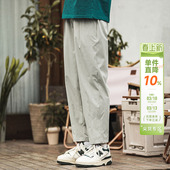 宽松运动休闲九分裤 直筒长裤 潮 男士 轻薄HEEMKIZOO原创日系春夏款